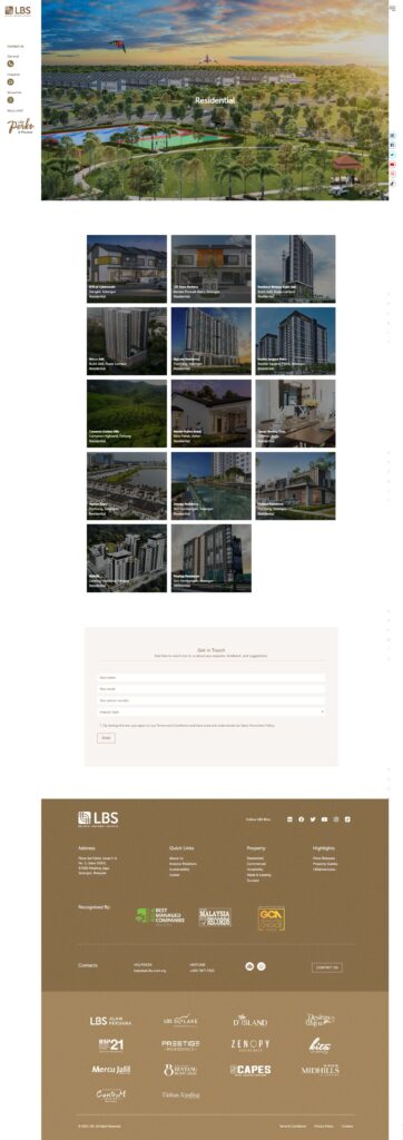 LBS Bina – property developer custom website design