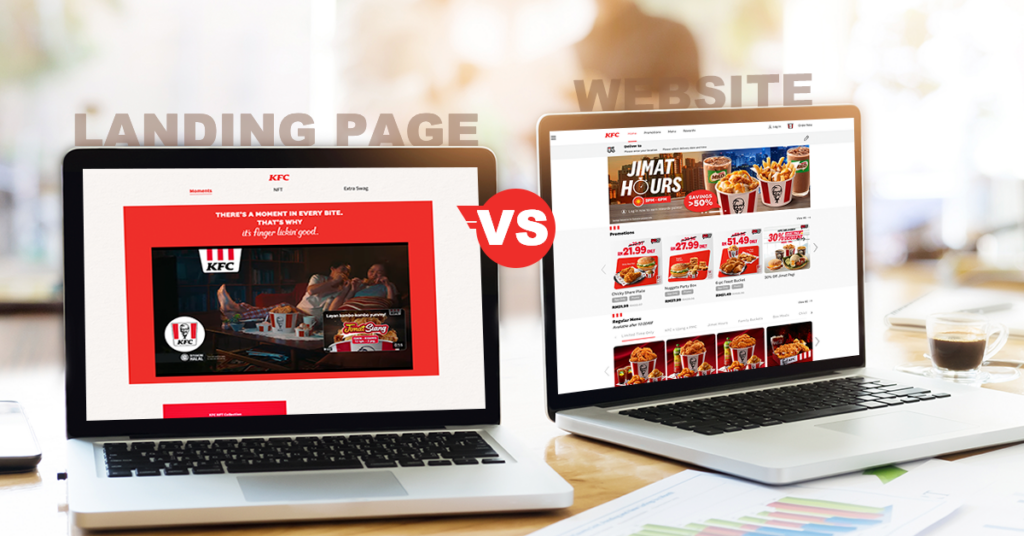 web design vs landing page