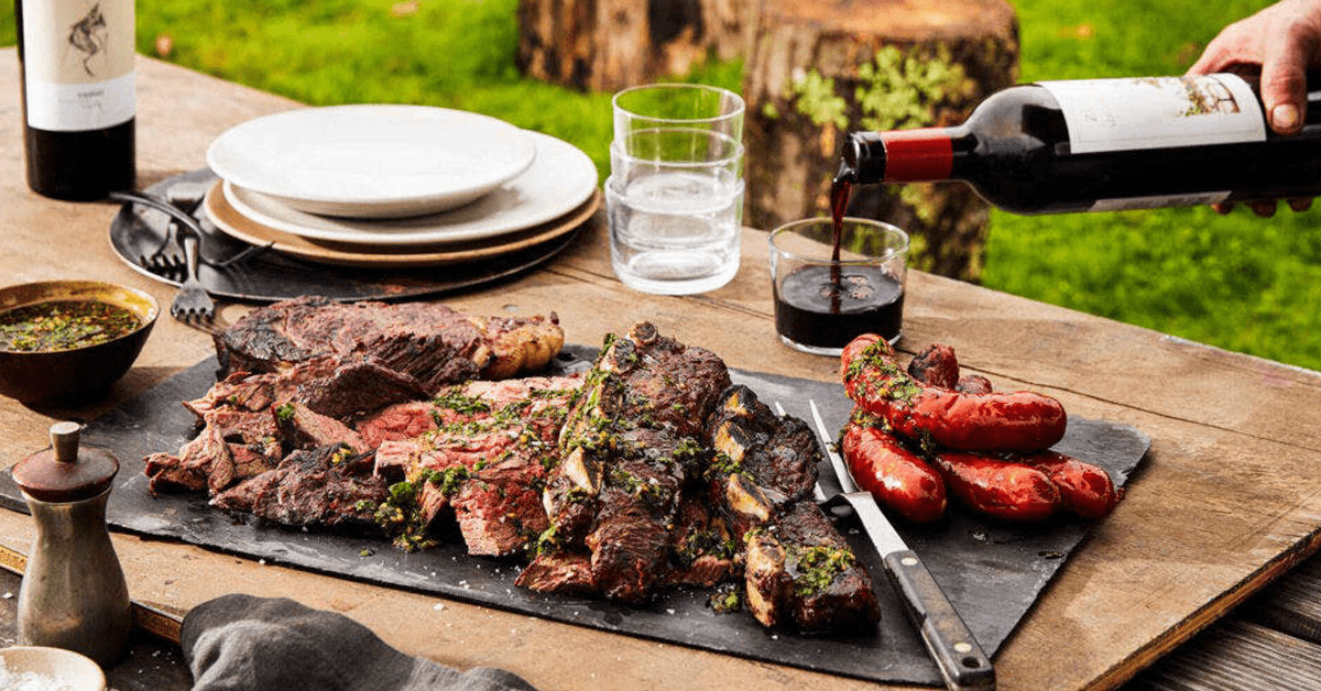 steak and malbec wine
