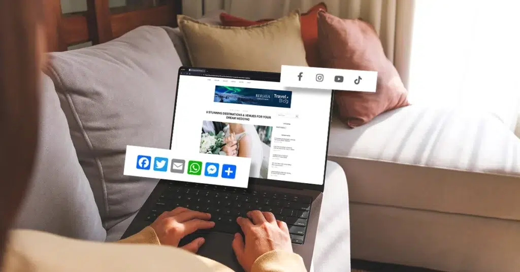 integrate social media with hotel website builder