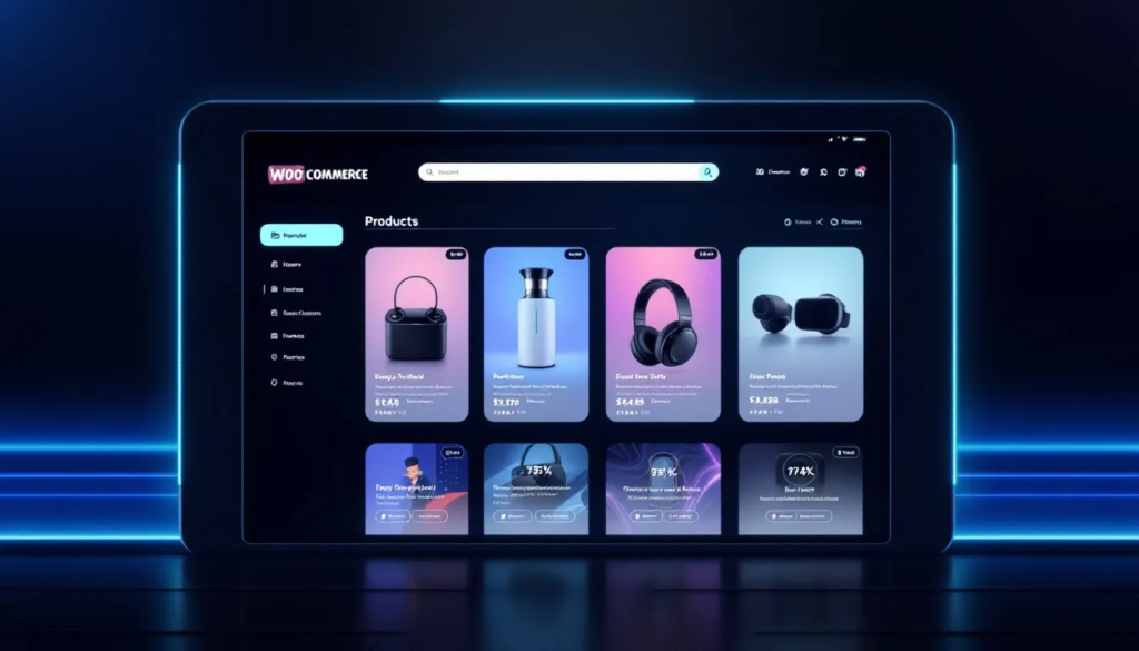 A visual representation of adding products to a WooCommerce store.