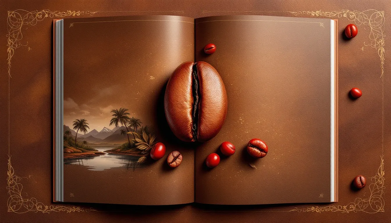An artistic representation of Ospina coffee beans, symbolizing luxury and high-quality coffee.