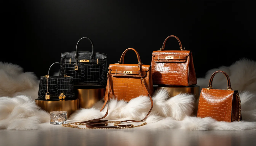 A collection of iconic Hermès bags, symbolizing their worth as an investment.