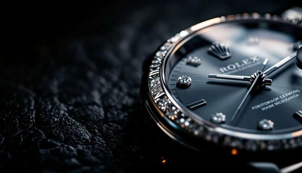 A close-up of a Rolex watch, symbolizing iconic luxury watch brands that hold their value.