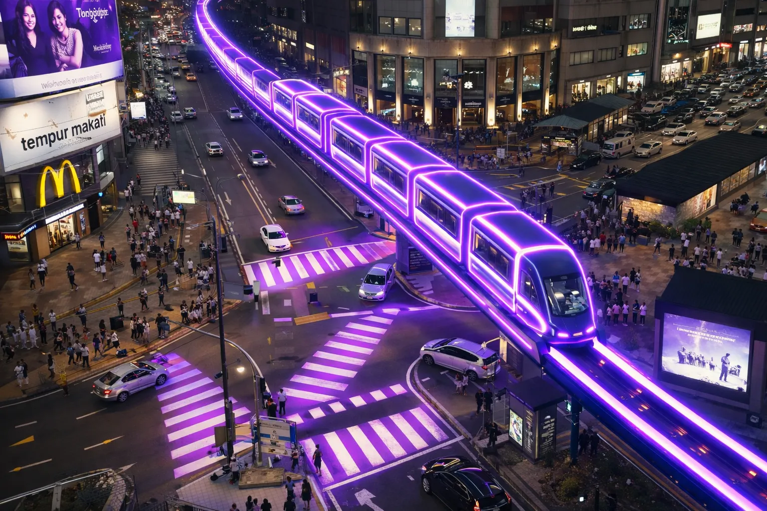 Web design KL: Bukit Bintang at night, Kuala Lumpur's retail, hospitality and tourism district