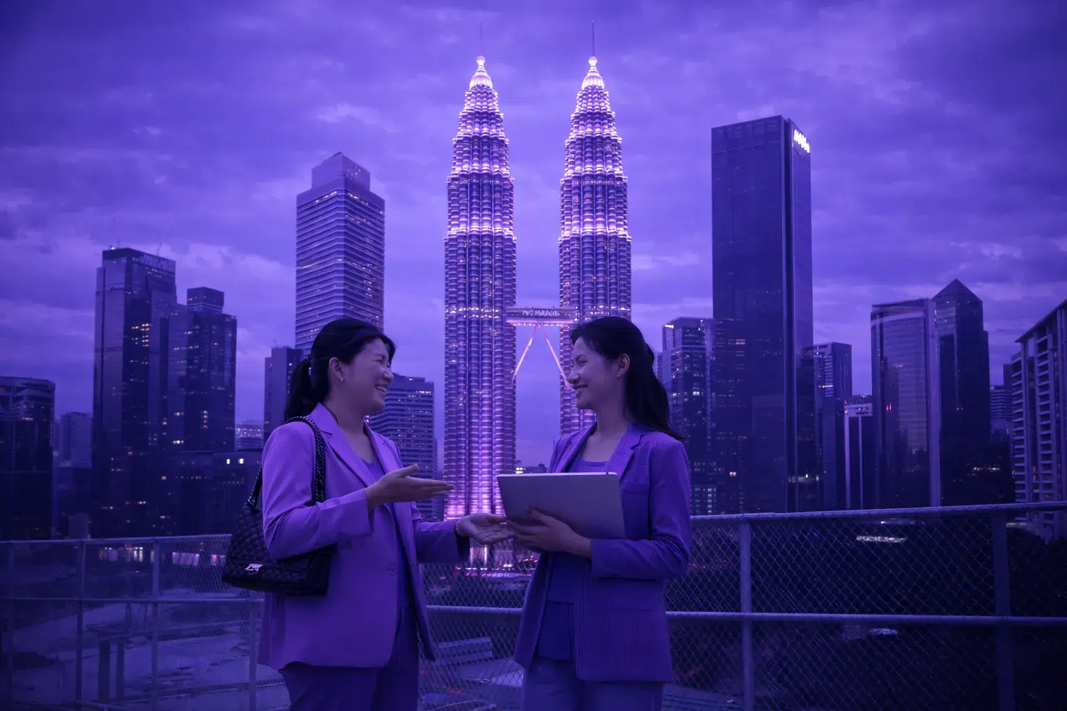 Web design KL: Petronas Twin Towers and the KLCC skyline, the corporate heart of Kuala Lumpur